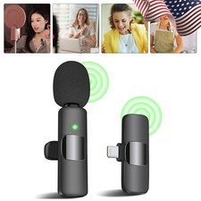Mini Wireless Lavalier Microphone Audio Video Recording with Phone Charging