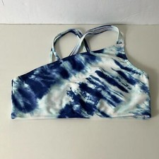 Abercrombie kids Asymmetrical Blue/White Tie Dye Swimsuit Top Kid  s13/14
