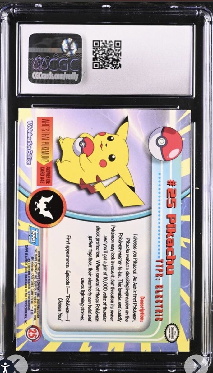 Topps Pokémon Series 1 Pikachu #25 Rainbow Foil Blue Logo Topps Pokémon Series 1 Pikachu #25 Rainbow Foil Blue Logo