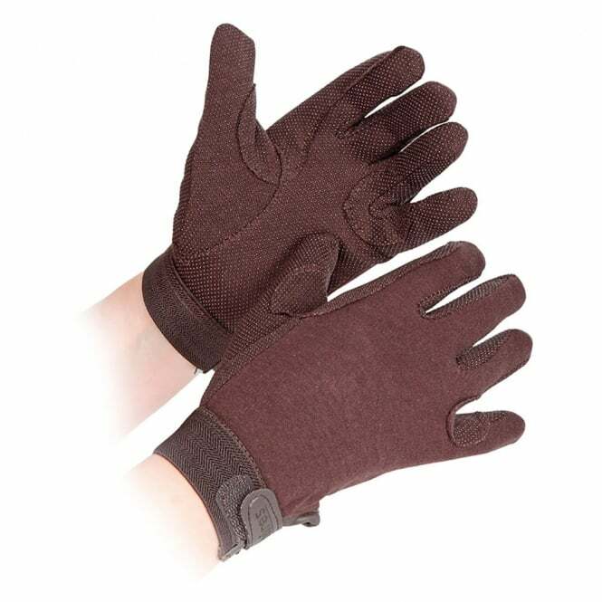 Shires Adults Newbury Pimple Grip Horse Riding  Gloves - Brown - Extra Large