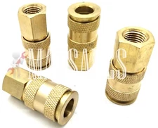 4 UNIVERSAL BRASS Air Hose Universal Interchange Socket Coupler 1/4 NPT Female