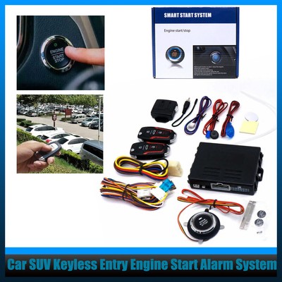 Car SUV Keyless Entry Engine Start Alarm System Push Button Remote Starter Kit