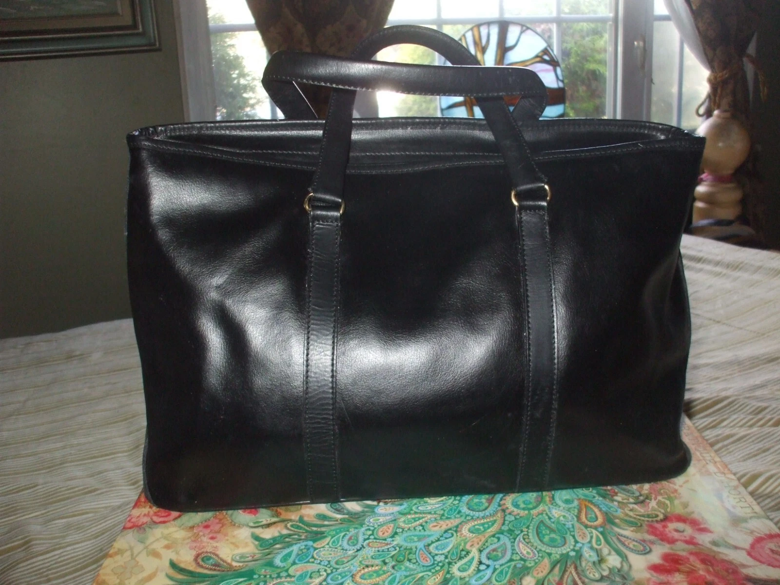 Autentica borsa tote Valentino Garavani in pelle nera borsa da lavoro viaggio