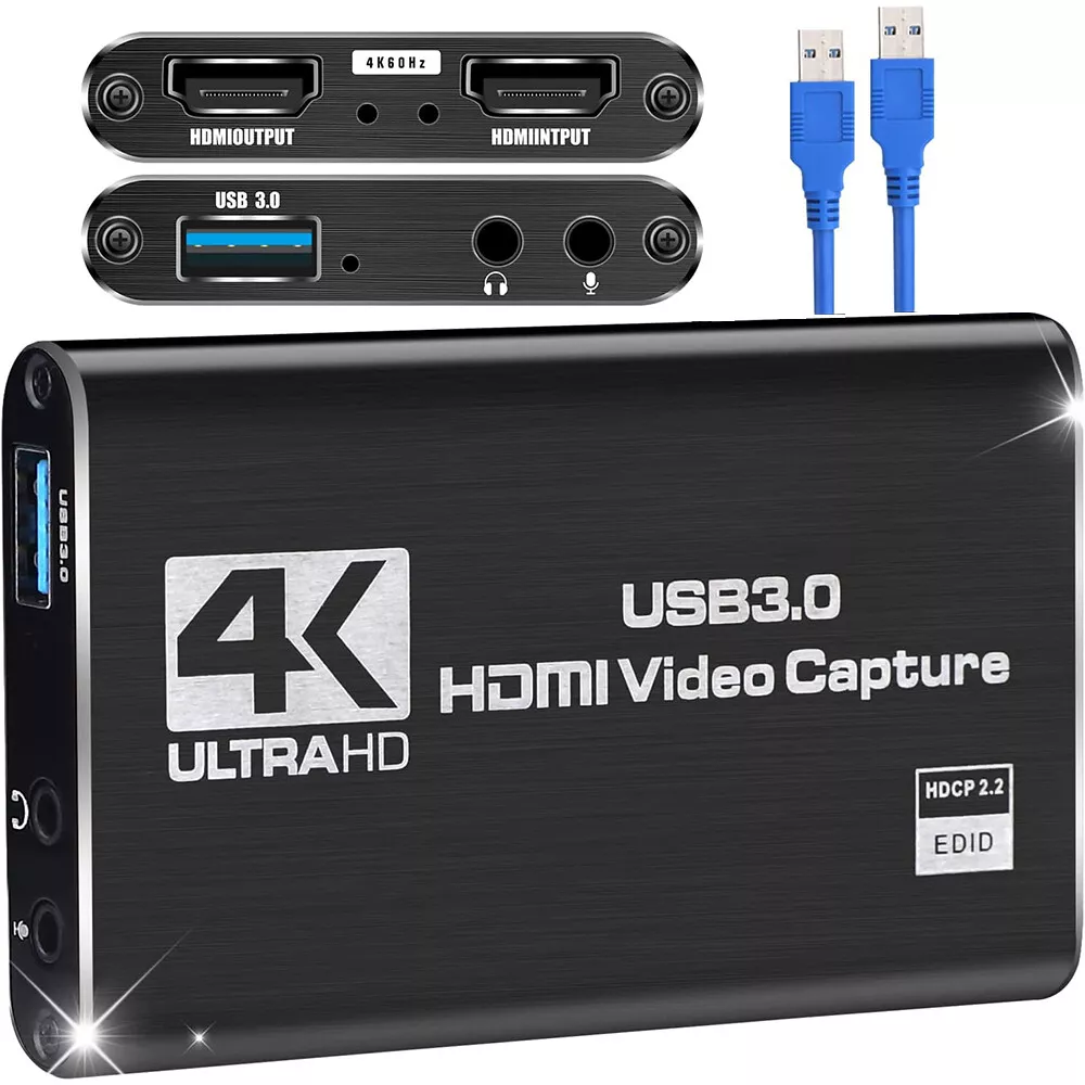 Video USB 3.0 HD Audio 4K 60FPS Game Real-Time Streaming Video Recorder  Capture Device 