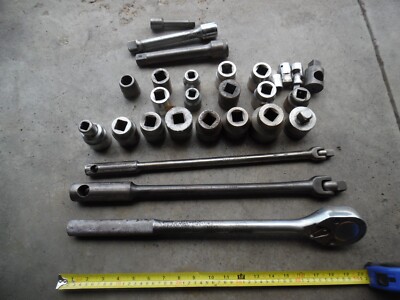 Vtg PROTO 3/4 Drive Ratchet WRIGHT/SK/Sockets/BlackHawk Breaker Bars AS A SET