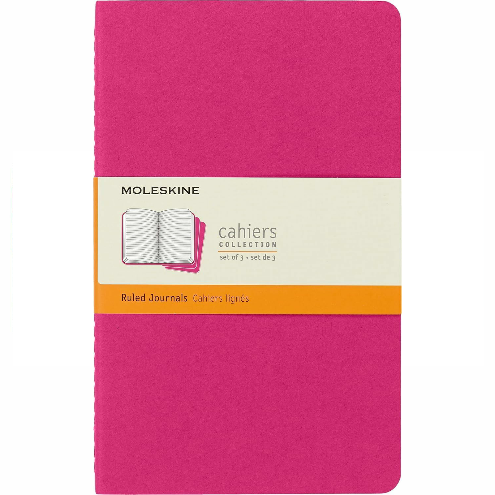 Set Of 3 Moleskine Large Ruled Cahier Journals Kinetic Pink by Moleskine - Image 3