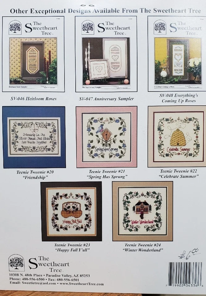 The Sweetheart Tree Forget Me Not Sampler SV-049 w STERLING Double Heart Charm - Image 4 of 4