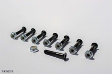 PREMIUM 1  ALLEN BLACK BOLTS  SILVER NUTS SKATEBOARD HARDWARE