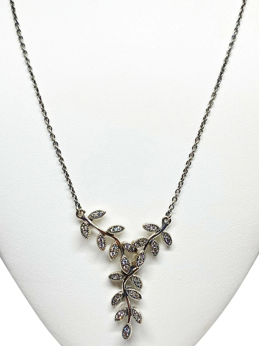Pandora shimmering hotsell leaves necklace