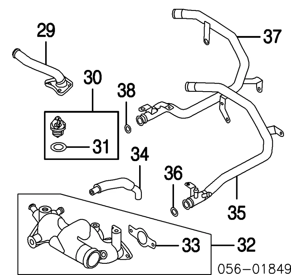 Tubo de derivación de agua refrigerante para Isuzu Trooper 98-02 Foto 2 de 2