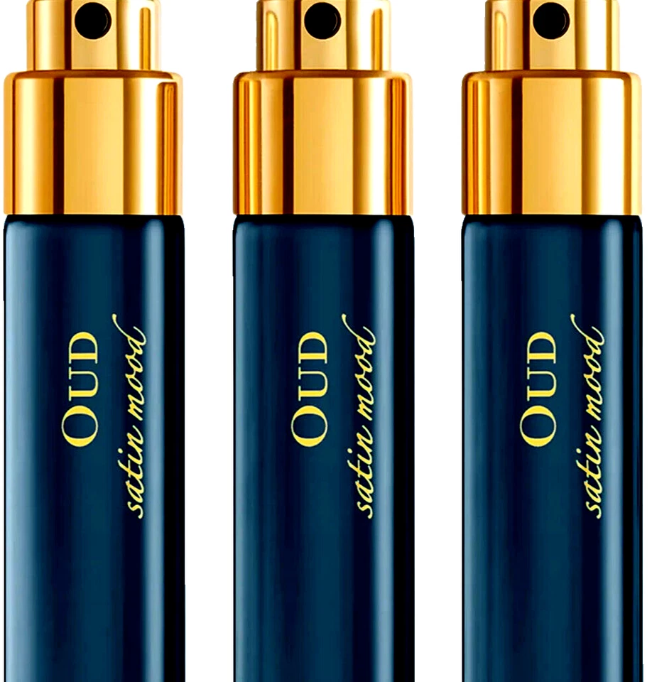 JUEGO DE RECARGAS DE SPRAY DE VIAJE MAISON FRANCIS KURKDJIAN OUD SATIN MOOD EDP 3 x 0,37 OZ Foto 4 de 4