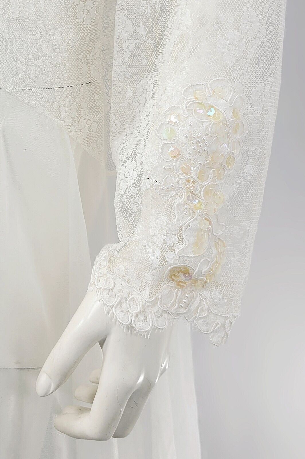 Vtg Victoria Secret Wedding Robe Floral Sheer Lac… - image 4