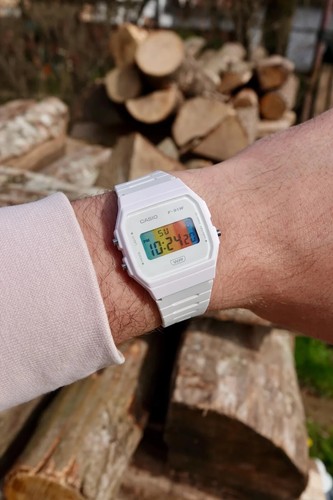 White Springtime β Modified Watch Based on Casio F-91W β White Digital Watch edc - Picture 2 of 11