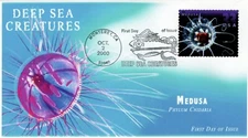 AO 3443-2, 2000, Deep Sea Creatures, First Day Cover, Add-on Cachet,