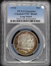 1936 Long Island Com Half Dollar PCGS UNC- Details  (024PID)