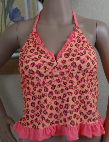 O'RAGEOUS animal/geo/squares/striped/polka dot swim tankini halter top,8-16 - Picture 4 of 18