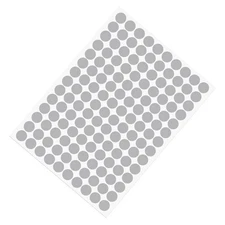 Screw Hole Cover Stickers 12mm Dia 140Pcs in 1 Sheet PVC Cap Waterproof Gray