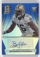 2014 Panini Spectra Rookie Auto Blue Prizm 25/49 Brandon Coleman #280 Auto 4g6