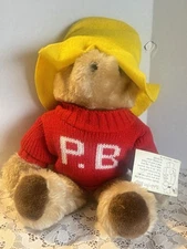 Vintage 1975 Eden Toys Paddington Bear Stuffed Animal Plush 15''W/Tags Felt Hat