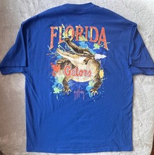 Guy Harvey Blue Short Sleeve Collegiate Florida Gators Sz XL NCAA Football Chomp