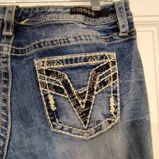 Vigoss Heritage Fit Bootcut Jeans Heavy Stitch Women Size 12x29 Embroidered*Read