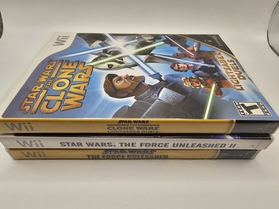 Star Wars The Force Unleashed 1 And 2 Bundle And Clone Wars Wii Cib Tested
