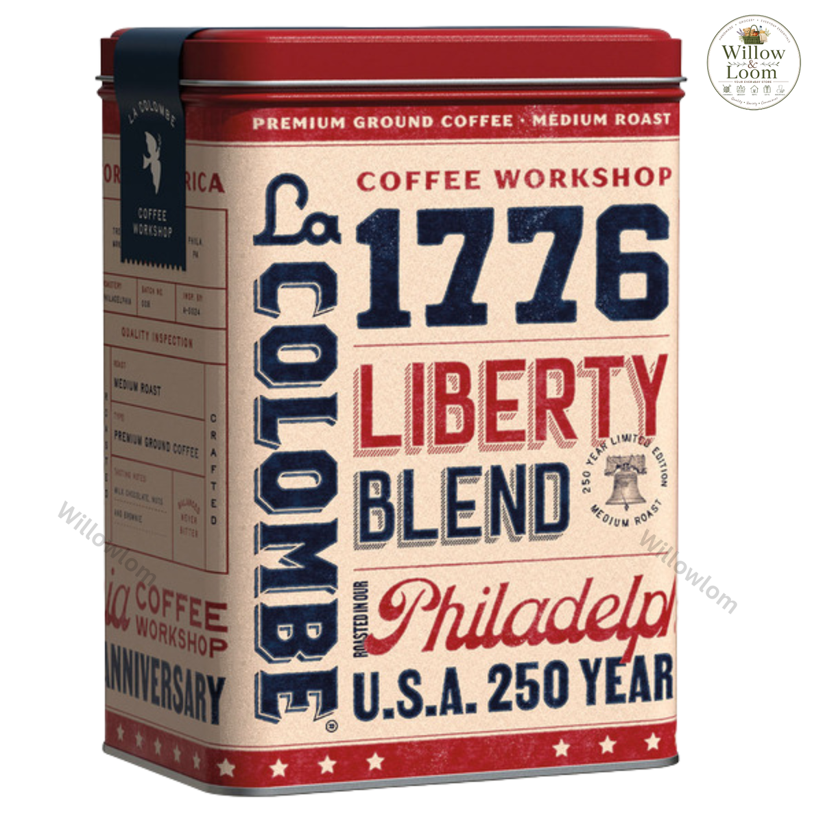 La Colombe 1776 Liberty Blend Medium Roast Ground Coffee Tin 250