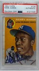 HANK AARON 1954 TOPPS ROOKIE RC #128 PSA DNA AUTO AUTOGRAPH Q0842