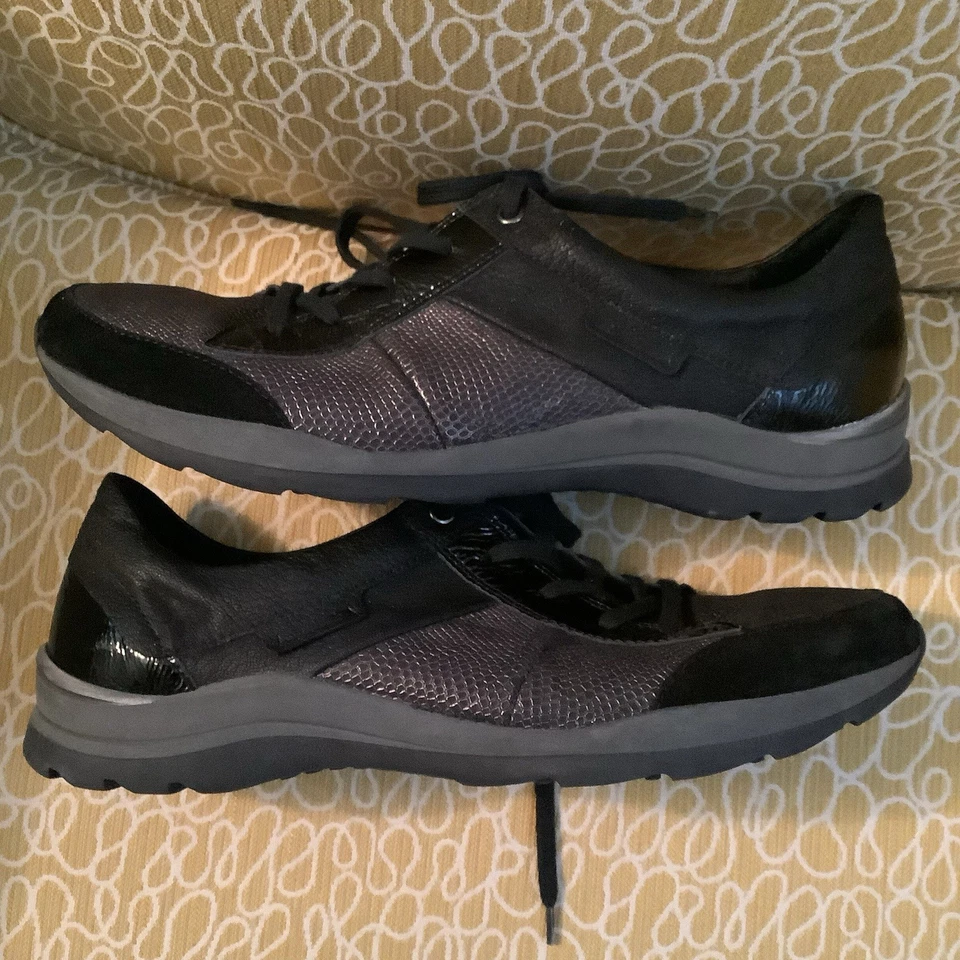 Romica Womens Dress Oxford Style Comfort Shoes Black Leathers Patent Sz 42 - Imagem 3 de 4