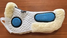 Gel Eze Half Pad with Genuine Lambskin - Reduces Saddle Movement  - MEDIUM