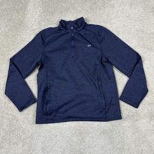Vineyard Vines Pullover Youth Large 16 Blue Performance 1/4 Zip Fleece Mock Neck