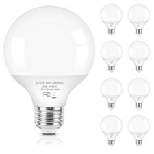 G25 Globe Light Bulbs 60 Watt, 5W 5000K Daylight 8 Pack 5000k Daylight White