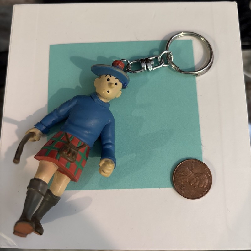 Moulinsart Tintin Figure on Keychain - Black Island, Kilt - Excellent