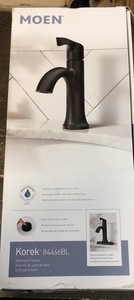 Moen 84466BL Korek 1-Handle One-Hole/Centerset Bathroom Faucet - Matte Black