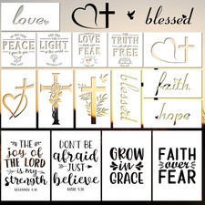 Christian Stencils for Painting -16 Pcs Religious Bible Verse Stencils for Paint