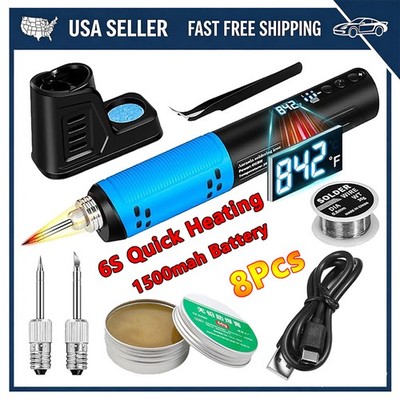 Cordless Soldering Iron Kit LED Display Portable Soldering Tools 392°F to 842°F