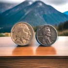 Buffalo Head Nickel 5 cent  Lincoln Steel Wheat Cents - Set of 2 coins