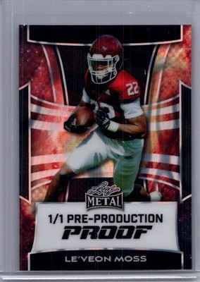 Le'Veon Moss 2025 Leaf Metal Football 1/1 Pre Production Proof