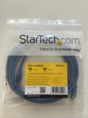 NEW! StarTech.com C6PATCH7BL 7 ft. Cat 6 Blue Molded UTP Patch Cable