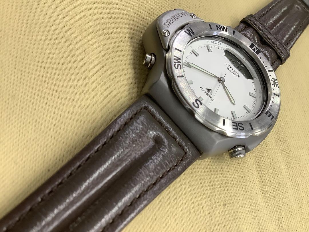 超熱 Citizen Quartz Watch 088450 C040 Titanium Altimeter Sport その他
