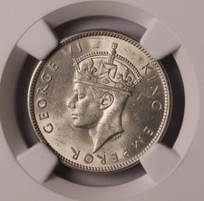 1942S Fiji Shilling George VI Silver Coin NGC MS61