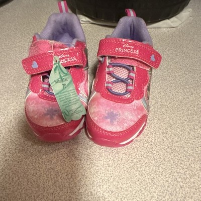 Disney Princess Light Up Glitter Pink Girls Sneakers Size 7