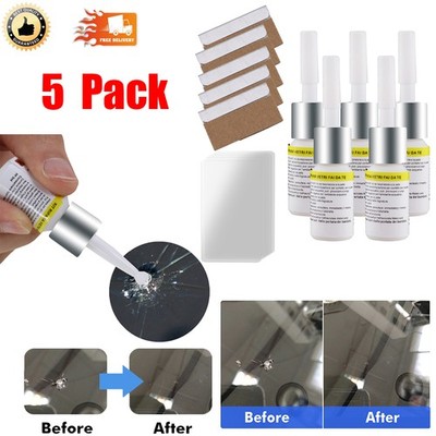 5-Pack Auto Glass Nano Repair Fluid Car Windshield Resin Crack Tool Set Crack
