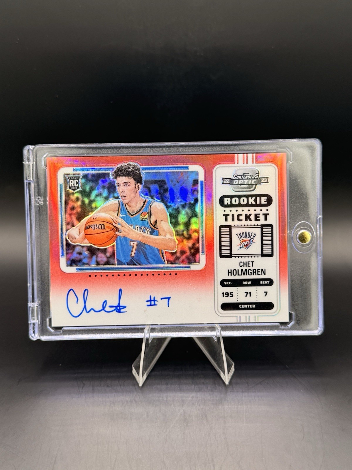 Chet Holmgren 2022 Contenders Optic #131 Rookie Ticket Auto - Red