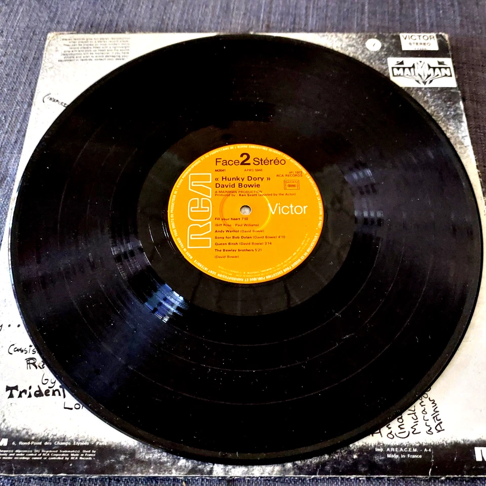 Vinyle 33t - David Bowie - Hunky Dory - 443041 France Mainman - Photo 3/4