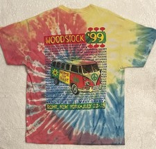 Vintage Original Woodstock 99 Tie-Dye Tee Delta T-Shirt Concert Festival Rome,NY