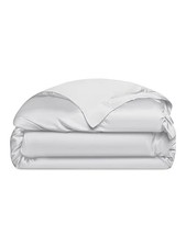 Luxury Duvet Cover Queen - 100 Viscose from Bamboo - Ultra Queen/Full White