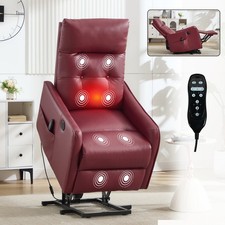 Massage Heat Power Lift Recliner Chair Sofa for Elderly w/USB Port Small Spaces