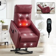 Massage Heat Power Lift Recliner Chair Sofa for Elderly w/USB Port Small Spaces