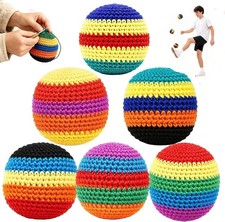 6 Pack Hacky Footbag Sack Set   Durable Knit Kick Bags Soft Kick Sack Balls